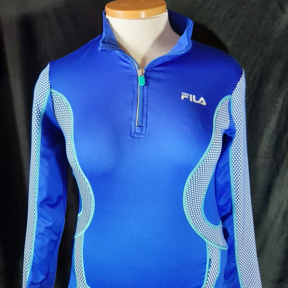 FILA Royal Blue Long Sleeve Running Tracksuit Jacket Size M